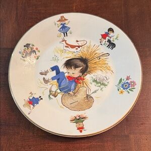 Vintage Childs Print Design Ironstone Nursery Rhymes Arklow Ireland 7.75" Plate